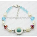 Fashion 2012 Joya Blue Glass Beaded Anklet